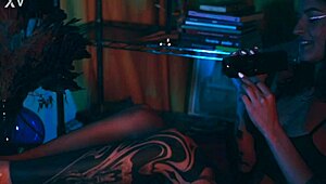 Svetlanna's white toenails lure ravena into barefoot lesbian foot worship and domination