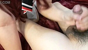 sexy asian cosplay babe gives sloppy blowjob and swallows hot cum load