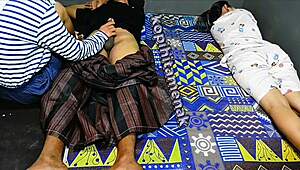 my sibling joins in savoring my husband's cock in steamy threesome action