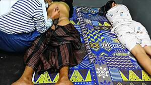 my sibling joins in savoring my husband's cock in steamy threesome action