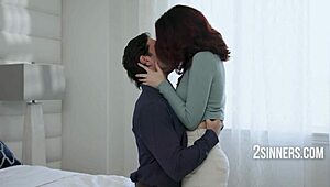 Hey cheating husband, watch your scorned redhead wife get fucked missionary style!