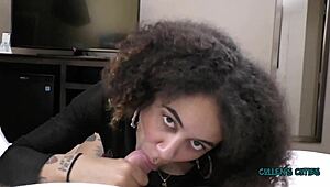 Watch pornstar tease with epic tits blowjob! Cum floods her mouth