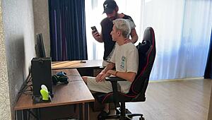 so this cute college boy with huge dick lost his virginity to me while stepdad watched and made me squirt all over puffy natural tits mmf style.