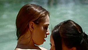 nikki delano licks sara luvv's wet pussy poolside