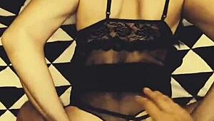 Beautiful Milf In Erotic Lingerie Stockings Teases Ass For Anal