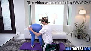 StepMom's Yoga Day Turns Into Freeuse Fuck With Young Stud's Big Ass Pounding!