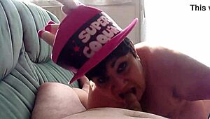 la femelle de maitre diabolus begs for amateur facial cumshot on her birthday