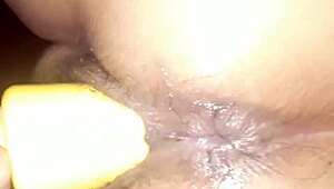 latina wife rides dildo to intense orgasm in bed