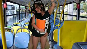 imagine hot teen student groped hard on public bus ride! 😈