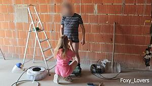 coworker slut bent over construction site for rough doggystyle cheating fuck