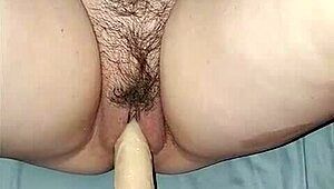 hey amateur wife, feel that cream exploding on your handcuffed dildo ride?