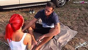 ripped clothes roadside fuck, wanna feel him creampie deep inside me?