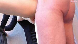 sporty teen fucks neighbor guy hard in backyard quickie cum!!