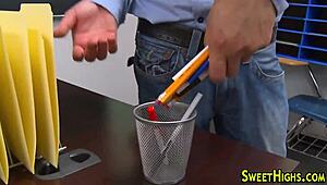 Uniformed Latina teen coed 18+ bent over doggystyle ramming monster cock deep in tight pussy small tits bouncing hardcore