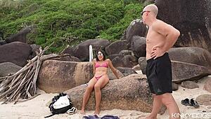 met this cute latina at the beach and fucked her brains out