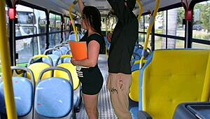 imagine hot teen student groped hard on public bus ride! 😈