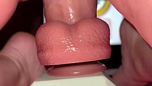 Wow! Tiny Redhead Rides Fence Post Cock Hard!