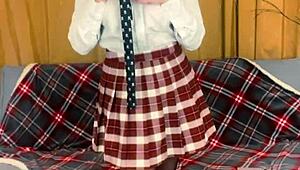 i feel so horny as busty teacher straps on dildo for domination play