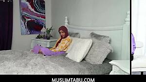 audrey royal in hijab sneaks off with tyler cruise for table fuck in dining room