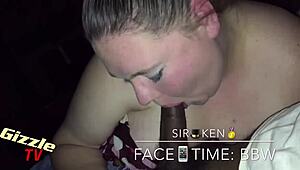 WHITE BBW GAGS ON HUGE BLACK COCK IN SLOPPY INTERRACIAL BLOWJOB FRENZY!