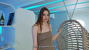 Babysitter slut begs daddy for anal ride spooning desk doggystyle moaning