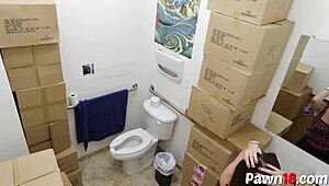 Petite Brunette Pawn Shopper Sucks Monster Cock Big Tits Fuck