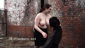 Chubby BBW Alyss Flashes Nude in Public Outdoor Masturbation