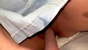 amateur squirts white cream masturbating wet pussy with dildo on cam