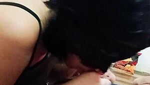 Wow! Pinay schoolgirl teen deepthroats huge cock!