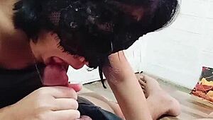 Wow! Pinay schoolgirl teen deepthroats huge cock!