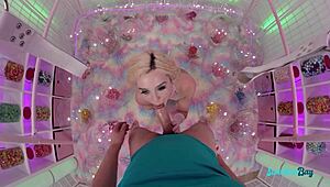 hot tiny blonde teen's tight pussy rides massive horny cock deep