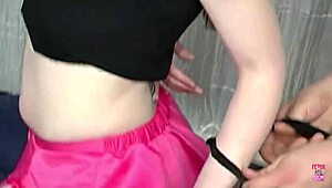 blonde tied in stockings takes buttplug ass fuck doggystyle spanking