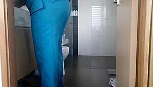 brazilian latina maid keeps job riding huge dildo vibrator bent over kitchen counter doggystyle