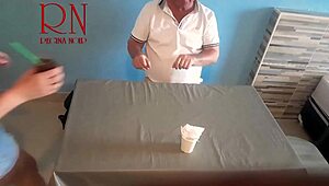 guest laps food straight from naked waitress navel!