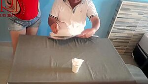 guest laps food straight from naked waitress navel!