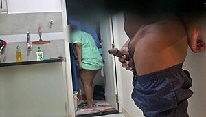 Hey, this desi maid slurps cock and boobs like a pro.