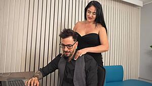 Horny Secretary Milf Rides Cock at New Office Job