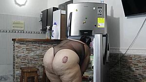 kitchen sex with stepmom rips clothes for rough doggystyle pounding