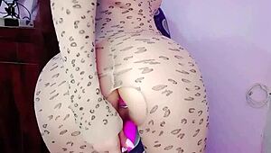 Horny latina teen plugs ass masturbates to wet orgasm creampie