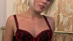 sandra cat shoves dildo deep in her shaved pink pussy lips ohh