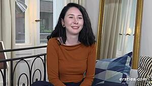 Blonde Glacier Eyes Brunette Fingers Tight Hairy Pussy to Hard Orgasm