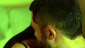 damn, check out this voluptuous latina milf teasing her husband's huge cock with wet pussy riding and footjob