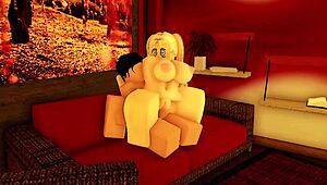 cute roblox girl teases with her curves begging for that creampie fill-up