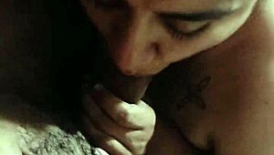 Aurora the curvy Mexican MILF squats deep on cock, her big pussy gripping tight in homemade ride.