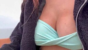 artemisia love struts beach flashing juicy tits publicly 🍑🌊😏