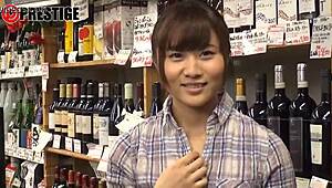 Japanese amateur babe blows cock fucks with toys big tits