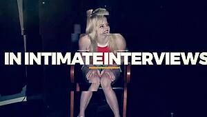 Blonde babe deepthroats cock after cock at gloryhole sloppy handjob cumshots