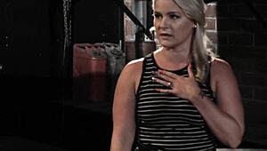 Blonde milf stepmom yields to stepson's kinky intimate control