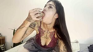 Sloppy deepthroat pushes limits until tears stream down her face completely