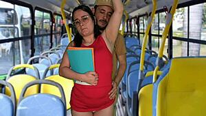 Whoa student gets groped and fucked hard on public bus 😱🍑🔥